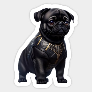 Adorable Pug in Intricate Royal Armor - Powerful and Cute Sticker